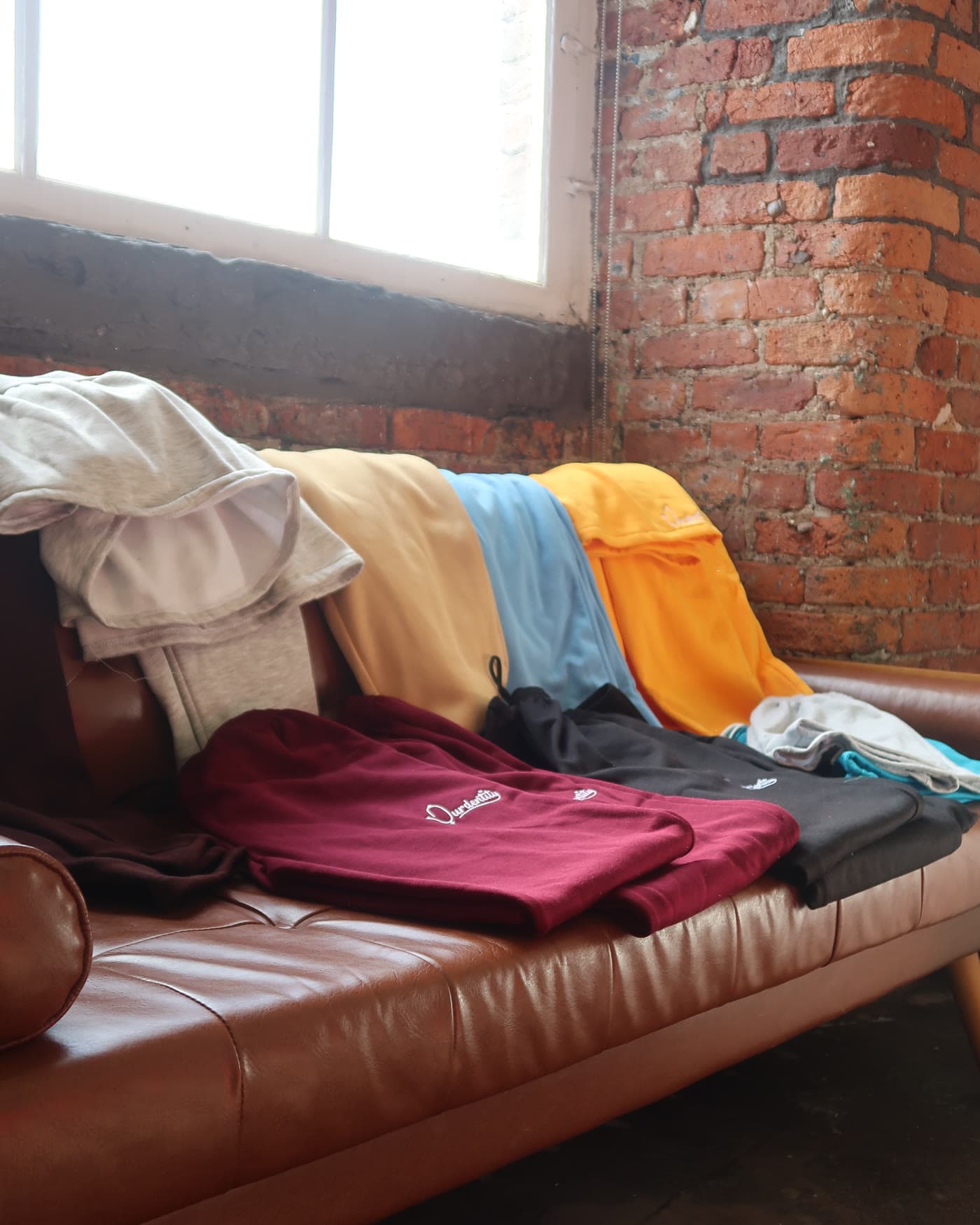 Behind the scenes, the collection laid out before the shoot